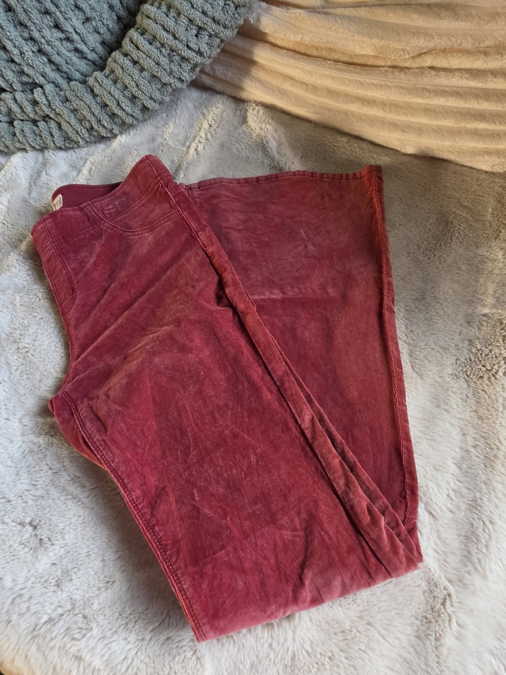 We The Free Vintage Wash Wide-Leg Corduroy Pants in Berry